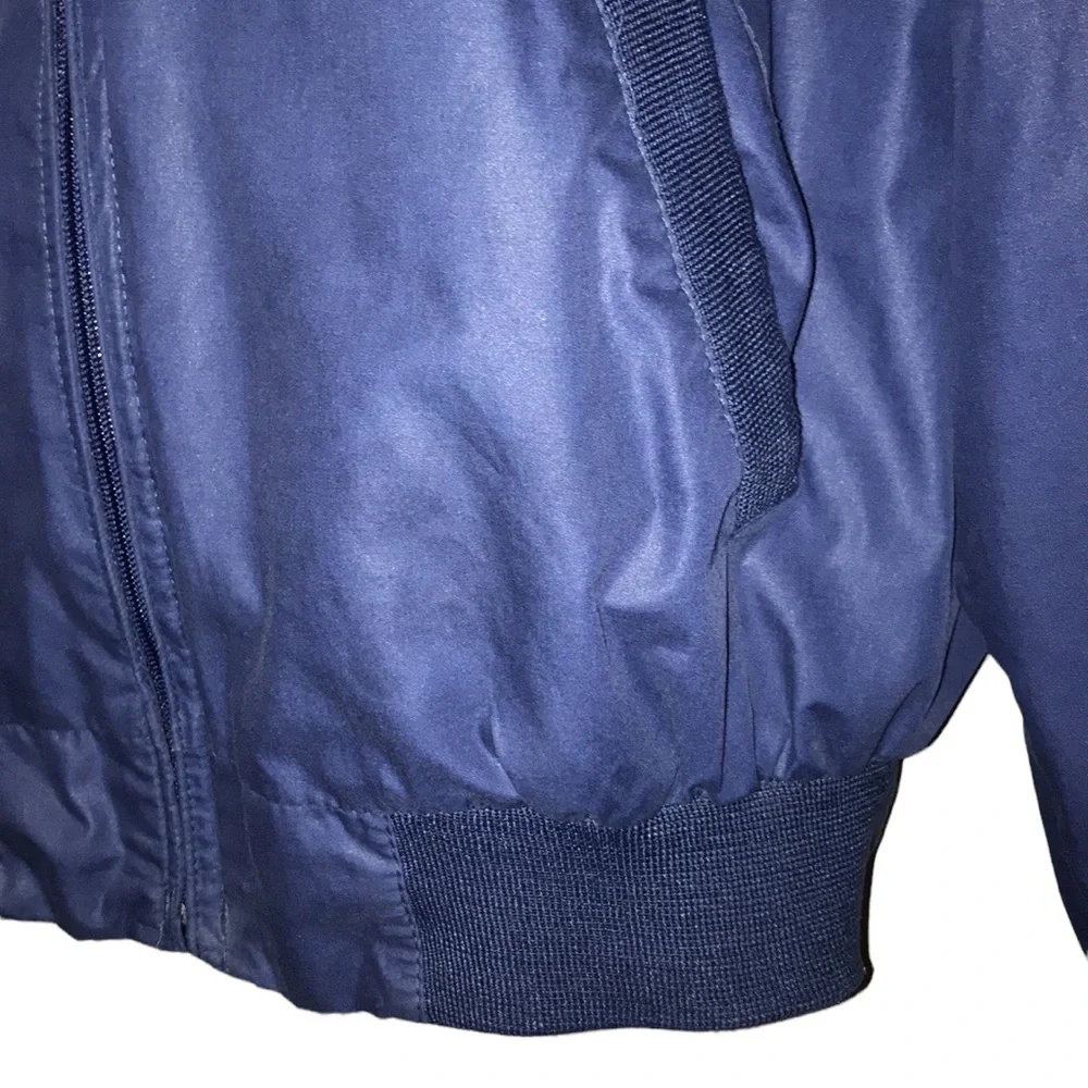 Vintage 80s MEMBERS ONLY Iconic Racer Jacket/Coat~46~Hong Kong~Navy Blue